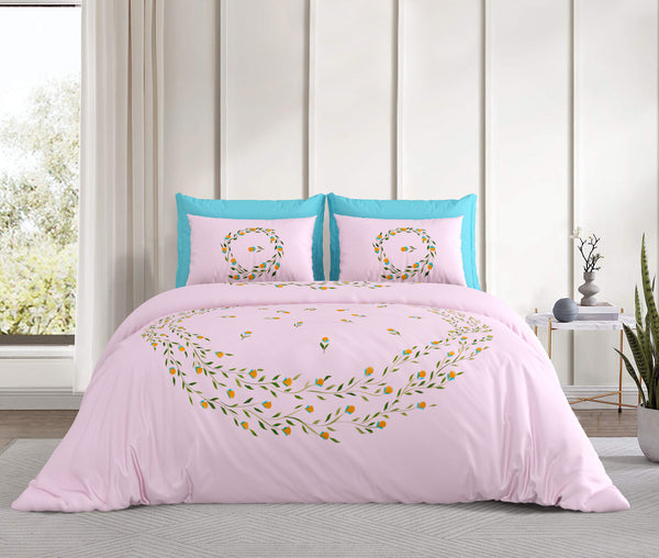 Ocean Sunset Bloom Bedsheet, Artisan , 300 Tc 100% Cotton