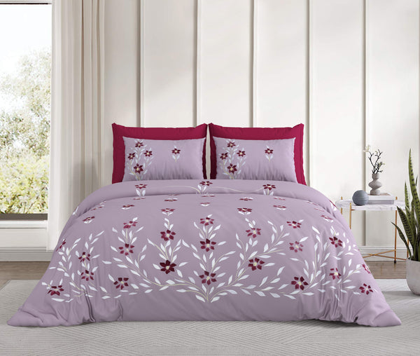 Purple Meadow Bedsheet, Artisan , 300 Tc 100% Cotton