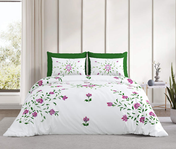 Lavender Garden Oasis Bedsheet, Artisan , 300 Tc 100% Cotton