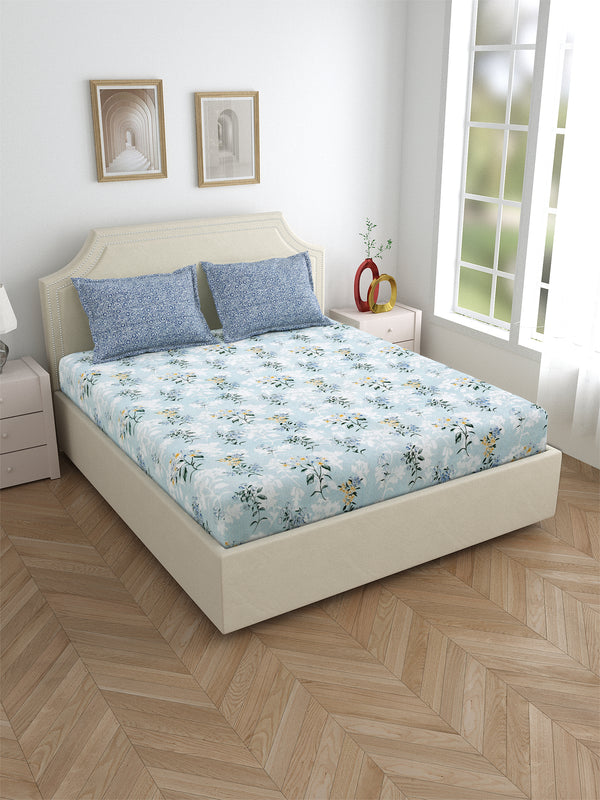 Bluebell Bedsheet, Bliss, 180 Tc 100% Cotton