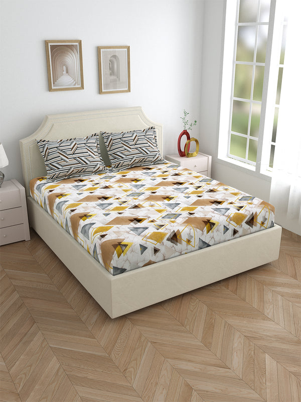 Aurum Abstraction Bedsheet, Bliss, 180 Tc 100% Cotton