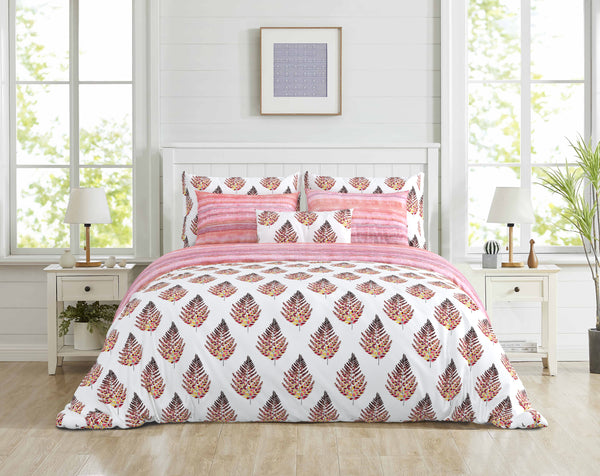 Shine, Pink Pine Bedsheet Set, 144 Tc 100% Cotton