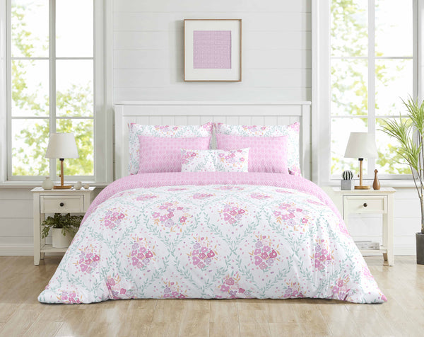 Shine, Rosy Delight Bedsheet Set, 144 Tc 100% Cotton